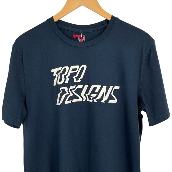 NWT Topo Designs Graphic Tee Shirt Navy Blue Size Medium M Short Sleeve - Picture 2 of 10
